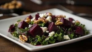 roasted beet and kale salad